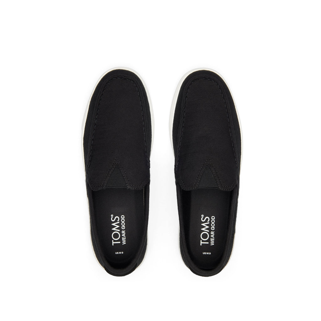 TRVL LITE Black Recycled Cotton Loafer Top View