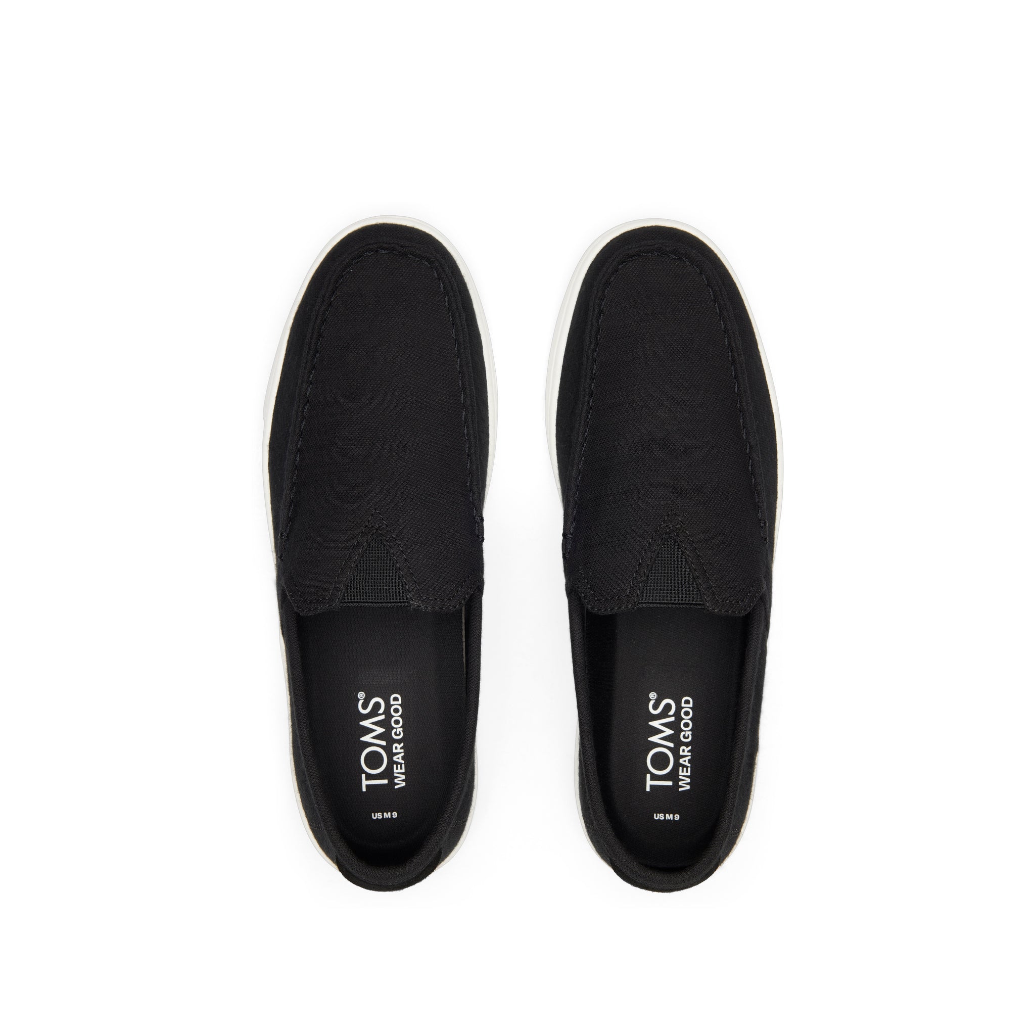 TRVL LITE Black Recycled Cotton Loafer Top View