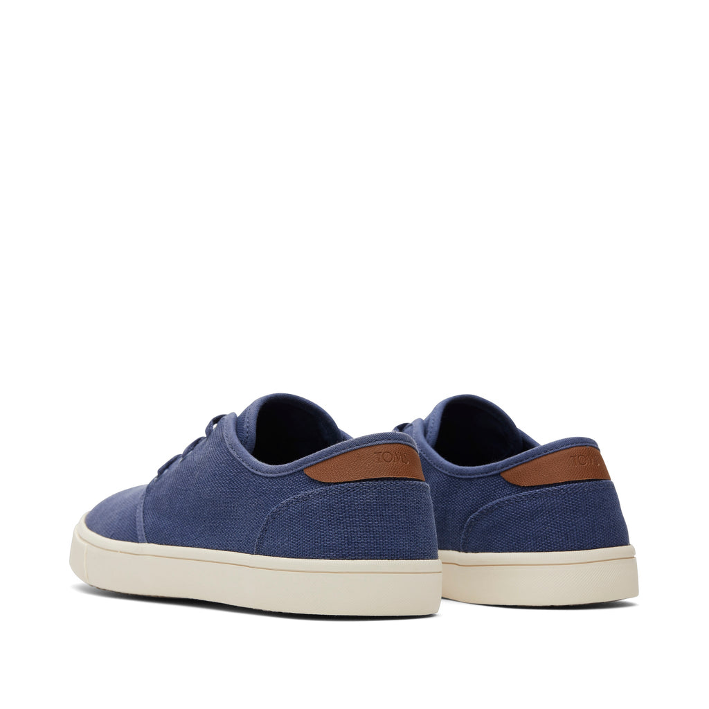 Carlo Blue Heritage Canvas Lace-Up Sneaker Back View