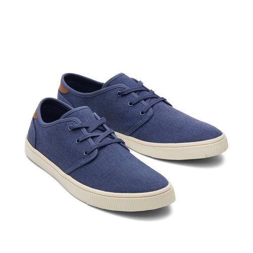 Carlo Blue Heritage Canvas Lace-Up Sneaker Front View
