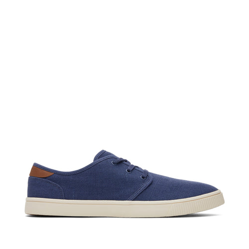 Carlo Blue Heritage Canvas Lace-Up Sneaker Side View