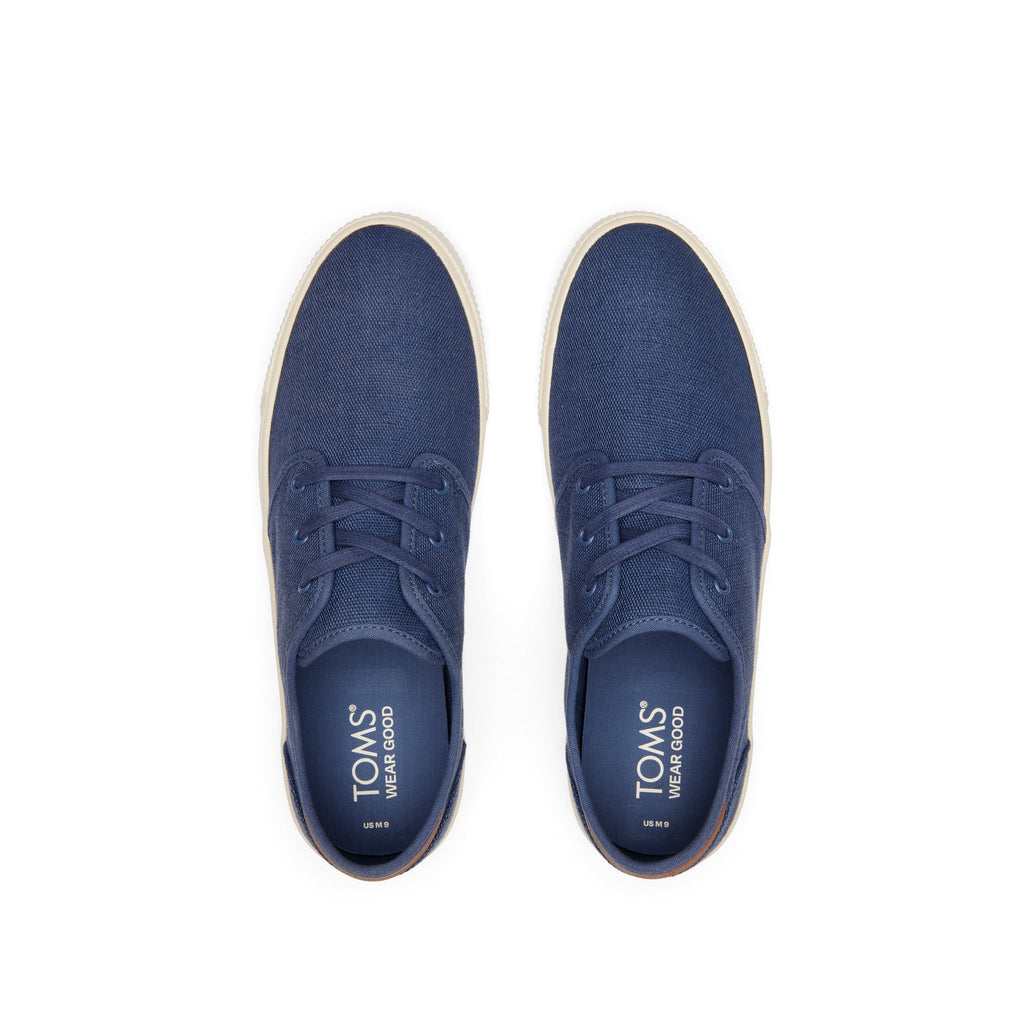 Carlo Blue Heritage Canvas Lace-Up Sneaker Top View