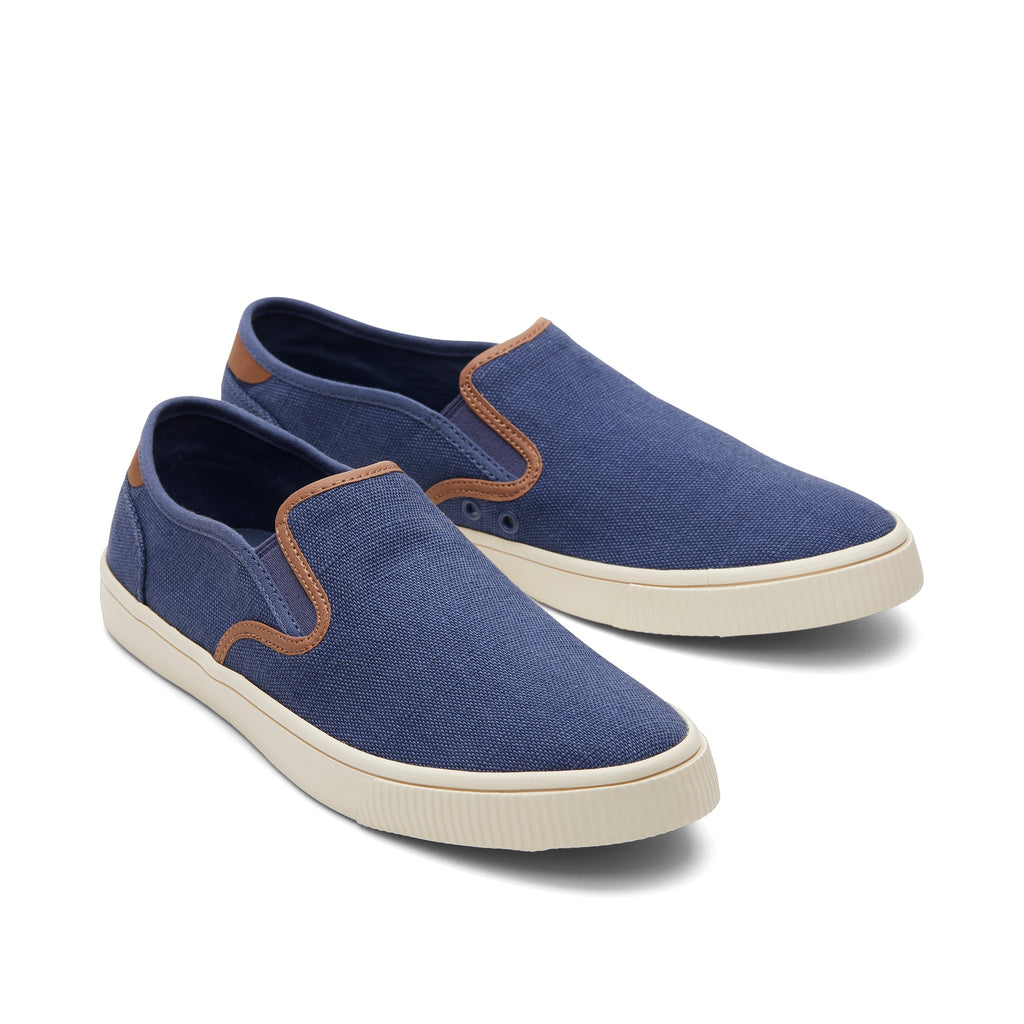 Baja Blue Synthetic Trim Slip On Sneaker Front View