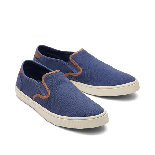 Baja Blue Synthetic Trim Slip On Sneaker Front View