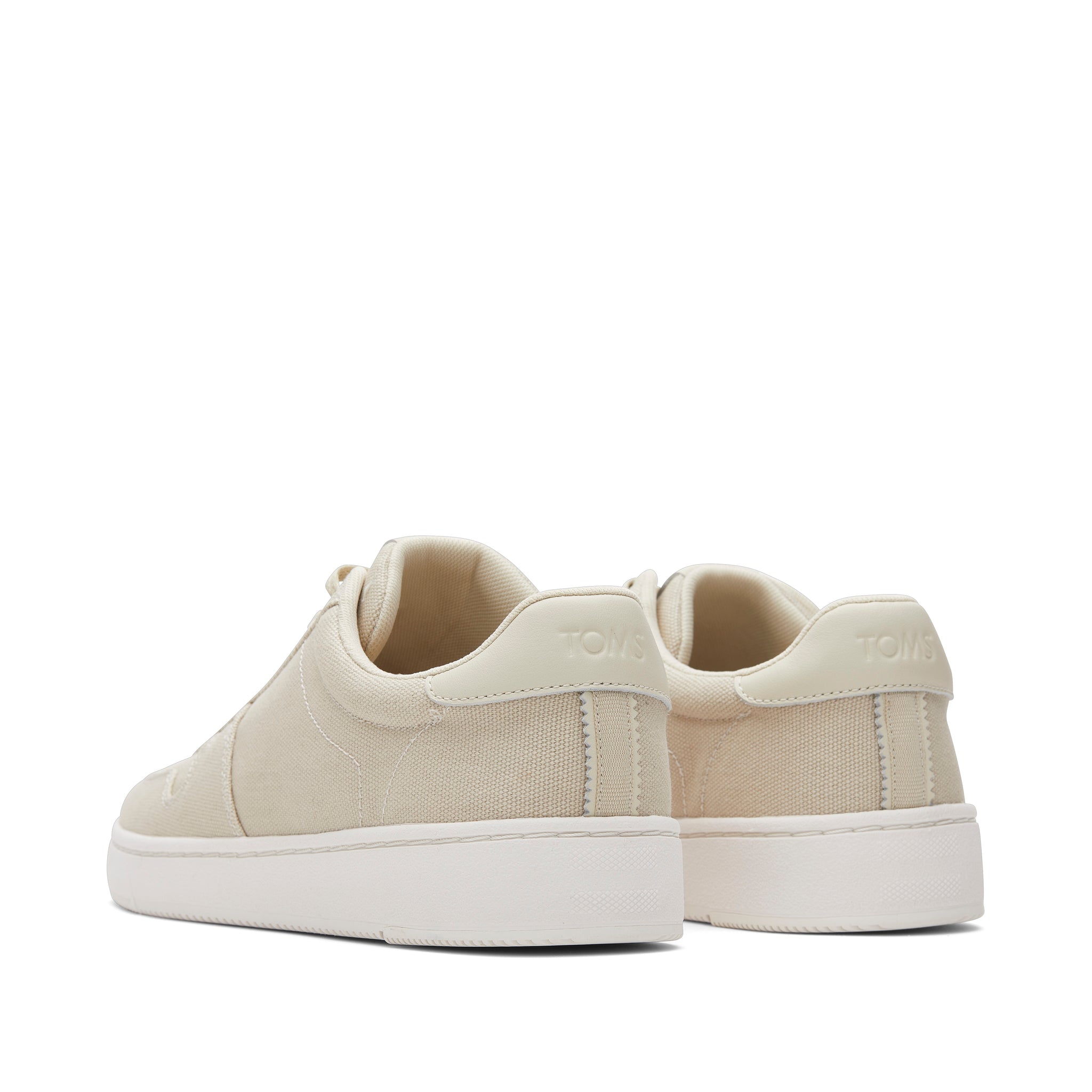 TRVL LITE Court Cream Canvas Sneaker Back View