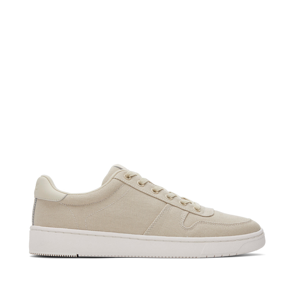TRVL LITE Court Cream Canvas Sneaker Side View