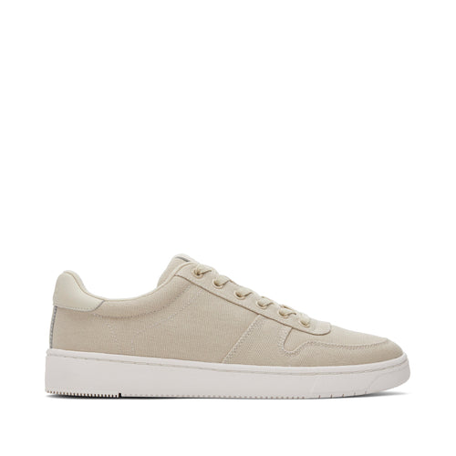 TRVL LITE Court Cream Canvas Sneaker Side View