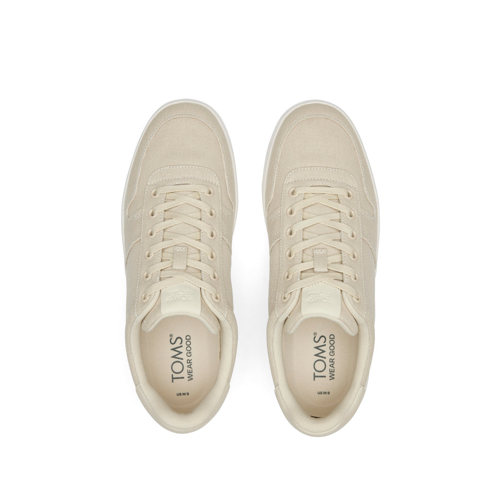 TRVL LITE Court Cream Canvas Sneaker Top View