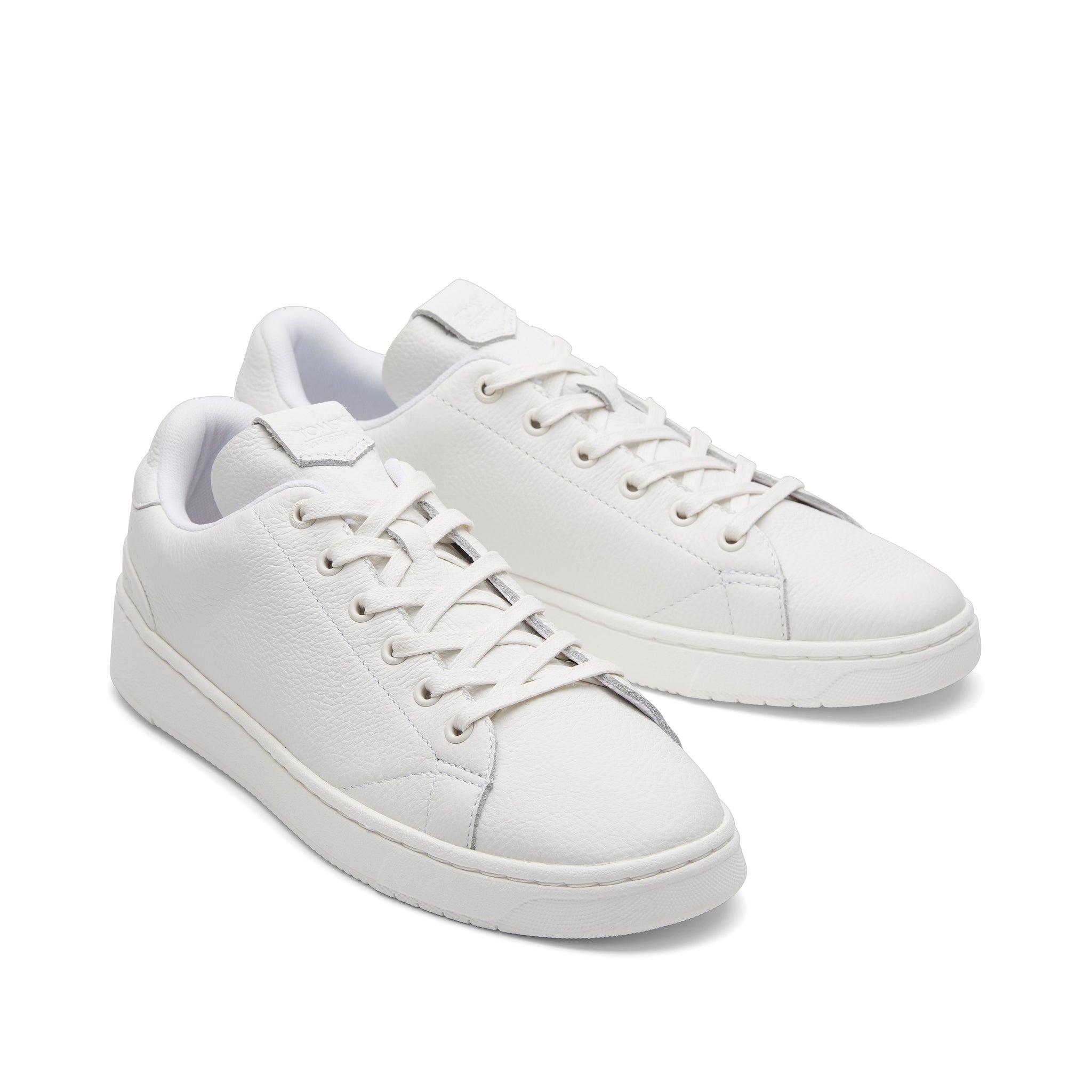 TRVL LITE White Leather Lace-Up Sneaker Front View