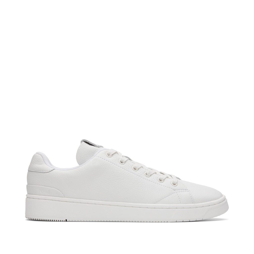 TRVL LITE White Leather Lace-Up Sneaker Side View