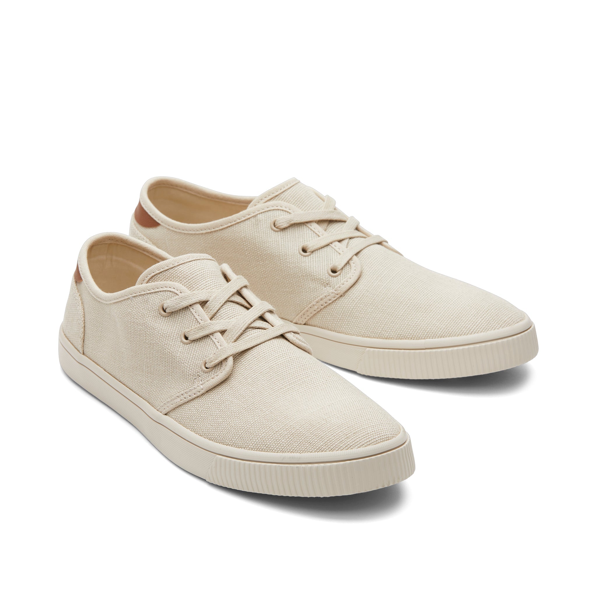 Carlo Cream Heritage Canvas Lace-Up Sneaker Front View