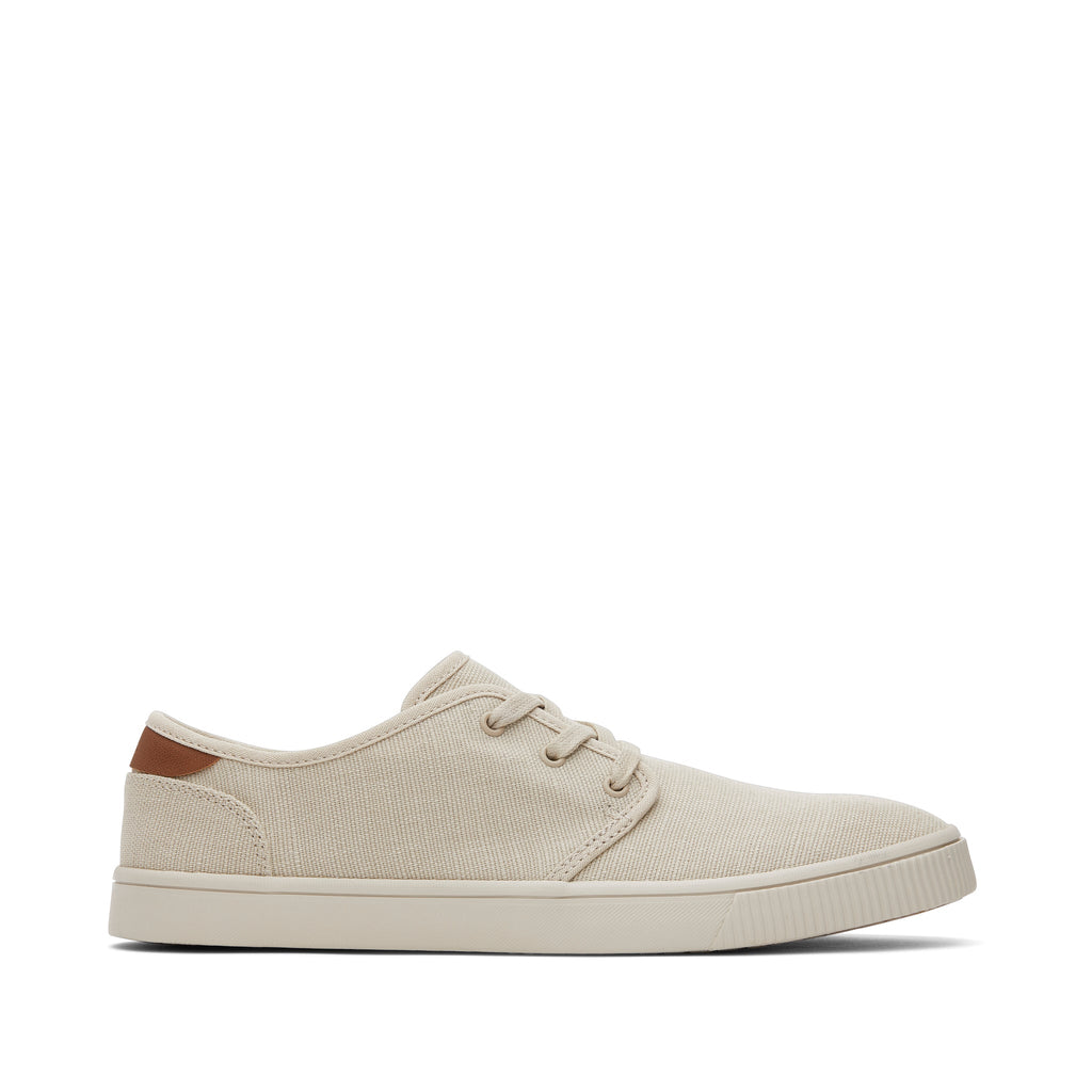 Carlo Cream Heritage Canvas Lace-Up Sneaker Side View