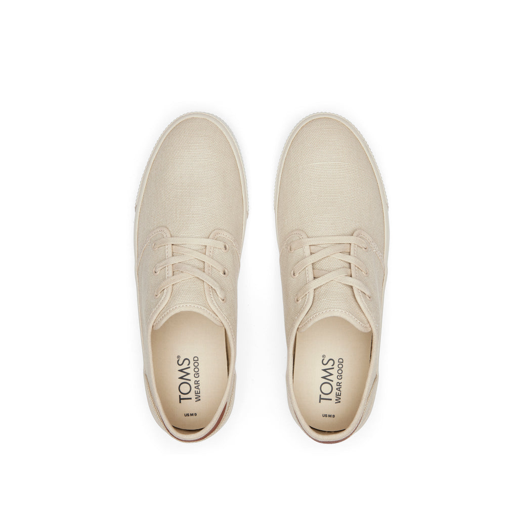 Carlo Cream Heritage Canvas Lace-Up Sneaker Top View
