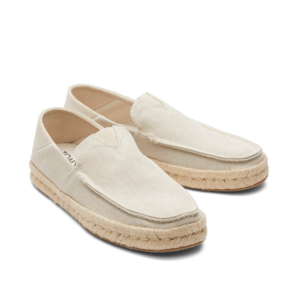 Alonso Cream Heritage Canvas Rope Loafer Front View