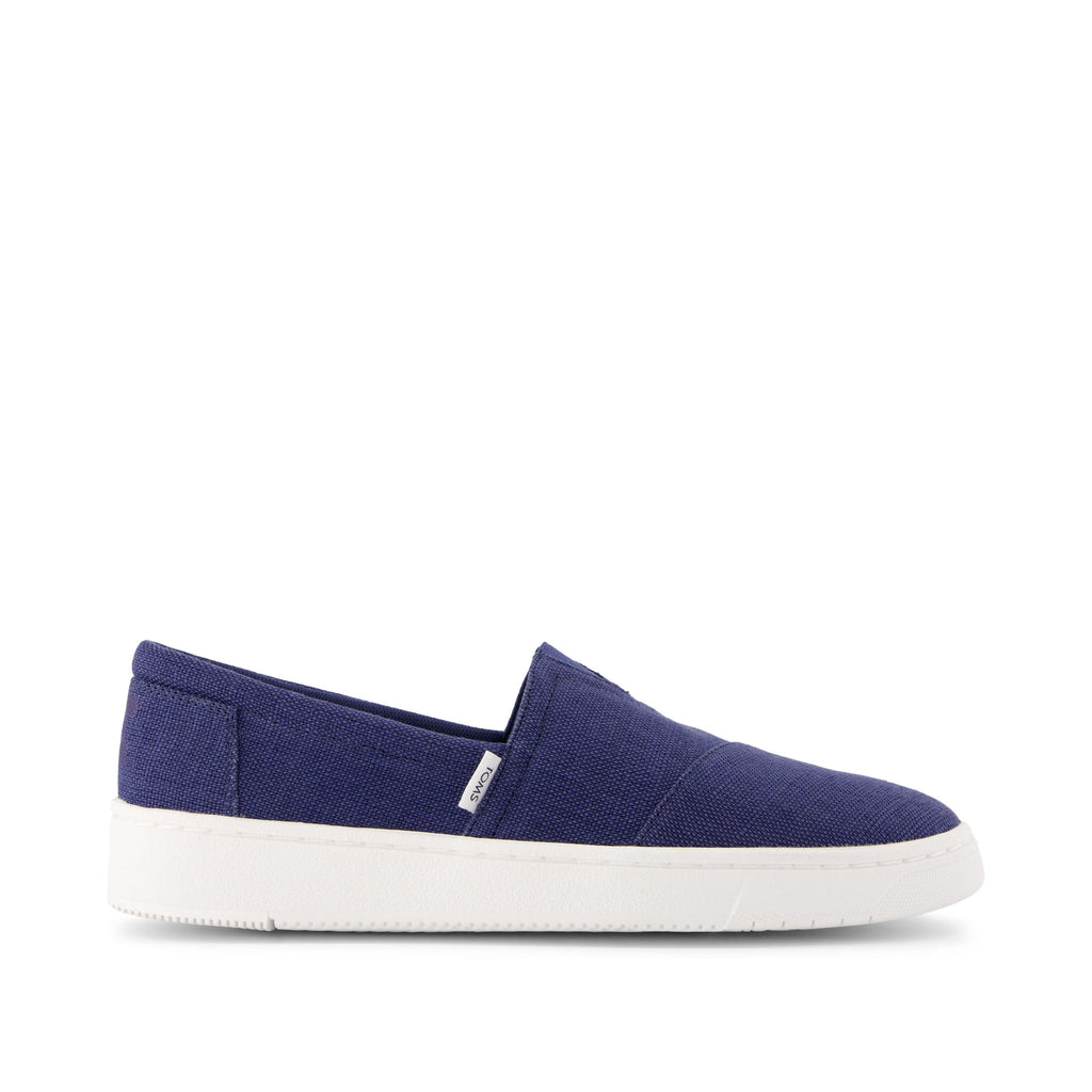 TRVL LITE Alpargata Blue Slip On Sneaker Side View