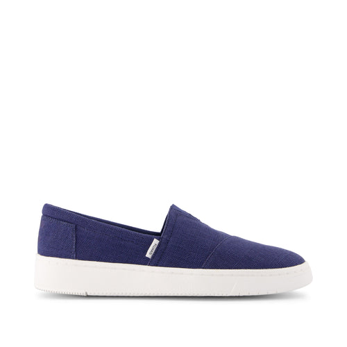 TRVL LITE Alpargata Blue Slip On Sneaker Side View
