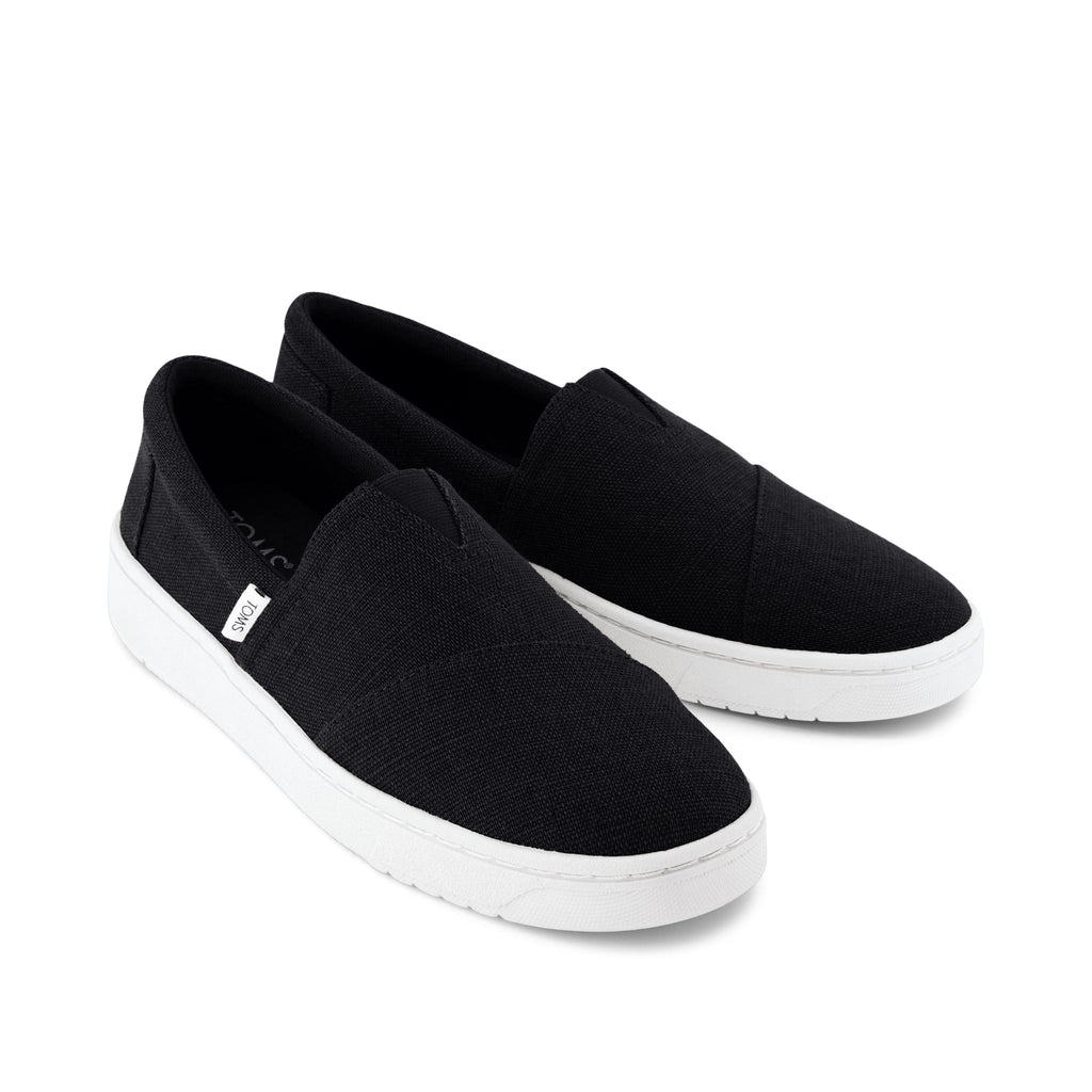 TRVL LITE Alpargata Black Slip On Sneaker Front View