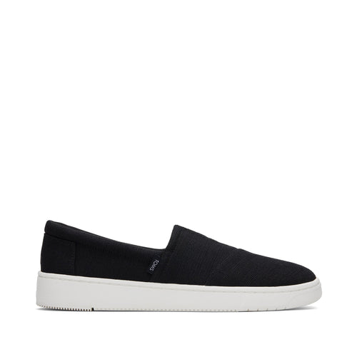TRVL LITE Alpargata Black Slip On Sneaker Side View