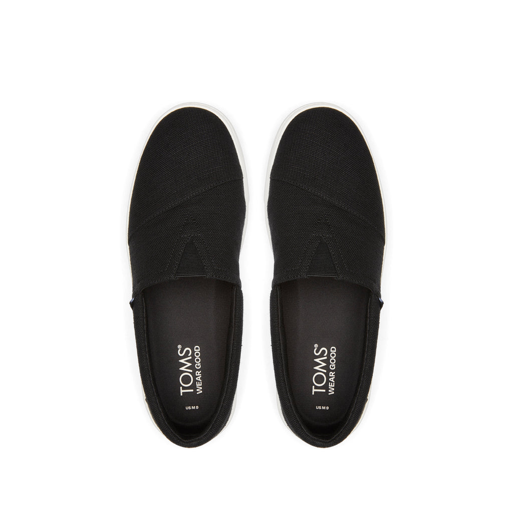 TRVL LITE Alpargata Black Slip On Sneaker Top View