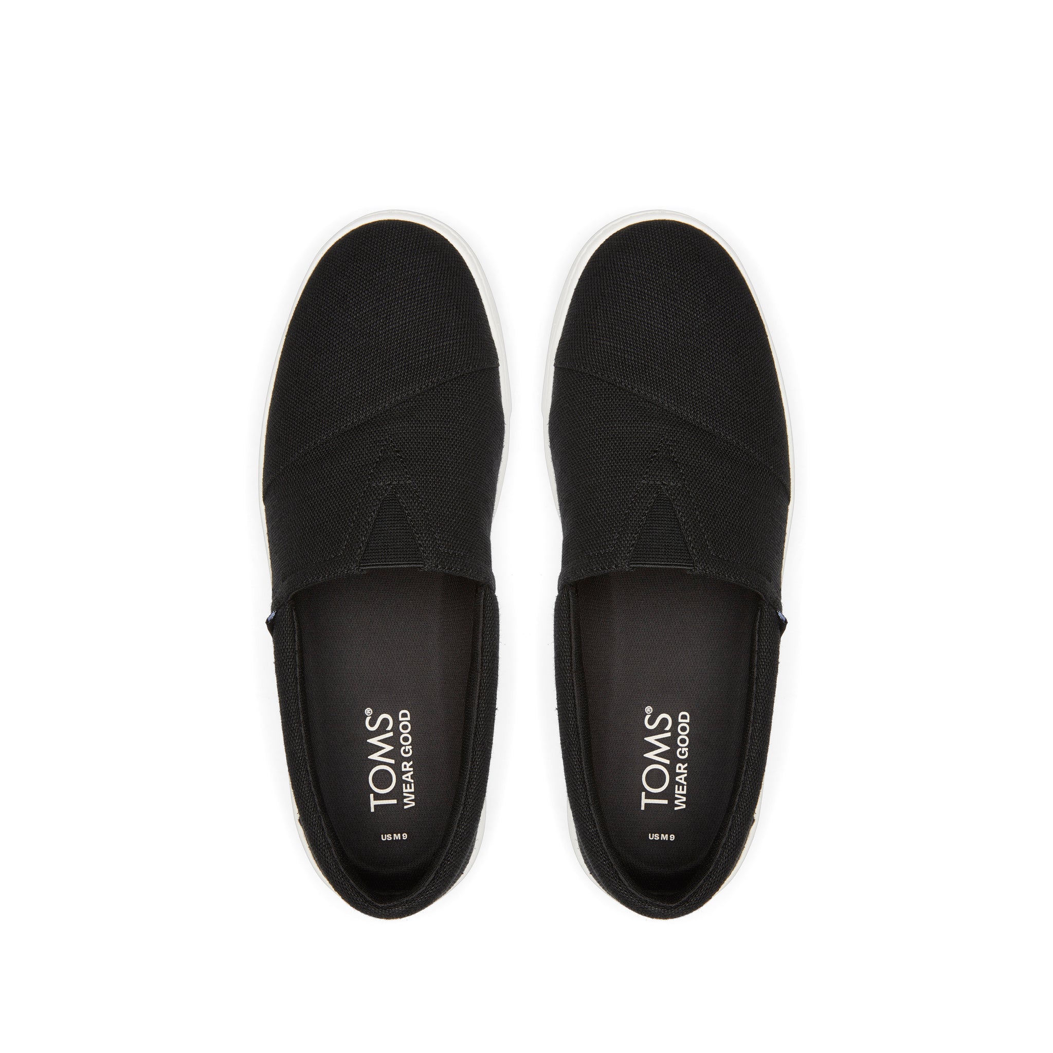 TRVL LITE Alpargata Black Slip On Sneaker Top View