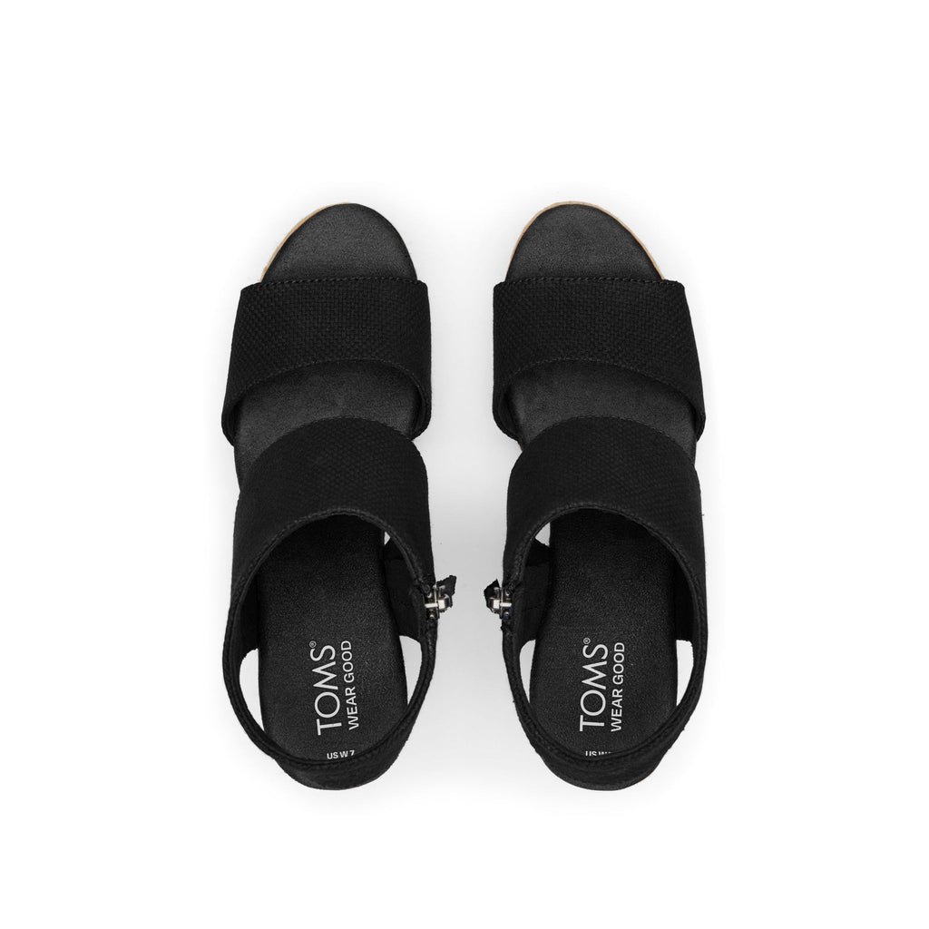 Majorca Rope Black Platform Sandal Top View