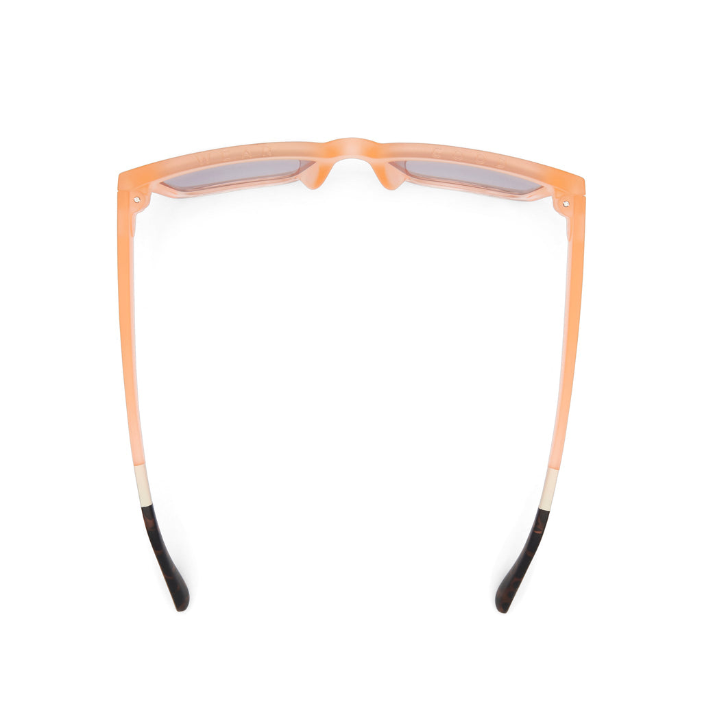 Adelaide Peach Crystal Fade Traveler Sunglasses Top View