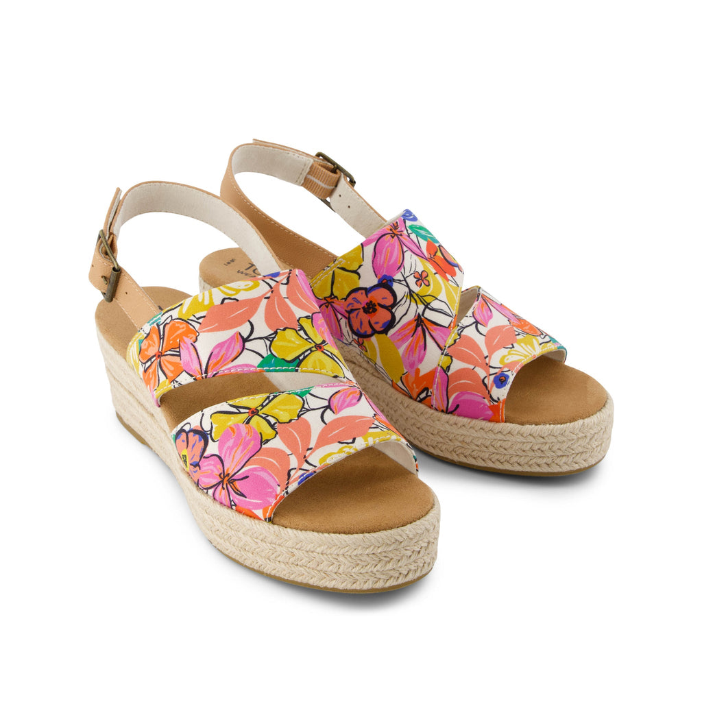 Claudine Painted Floral Wedge Sandal Front View