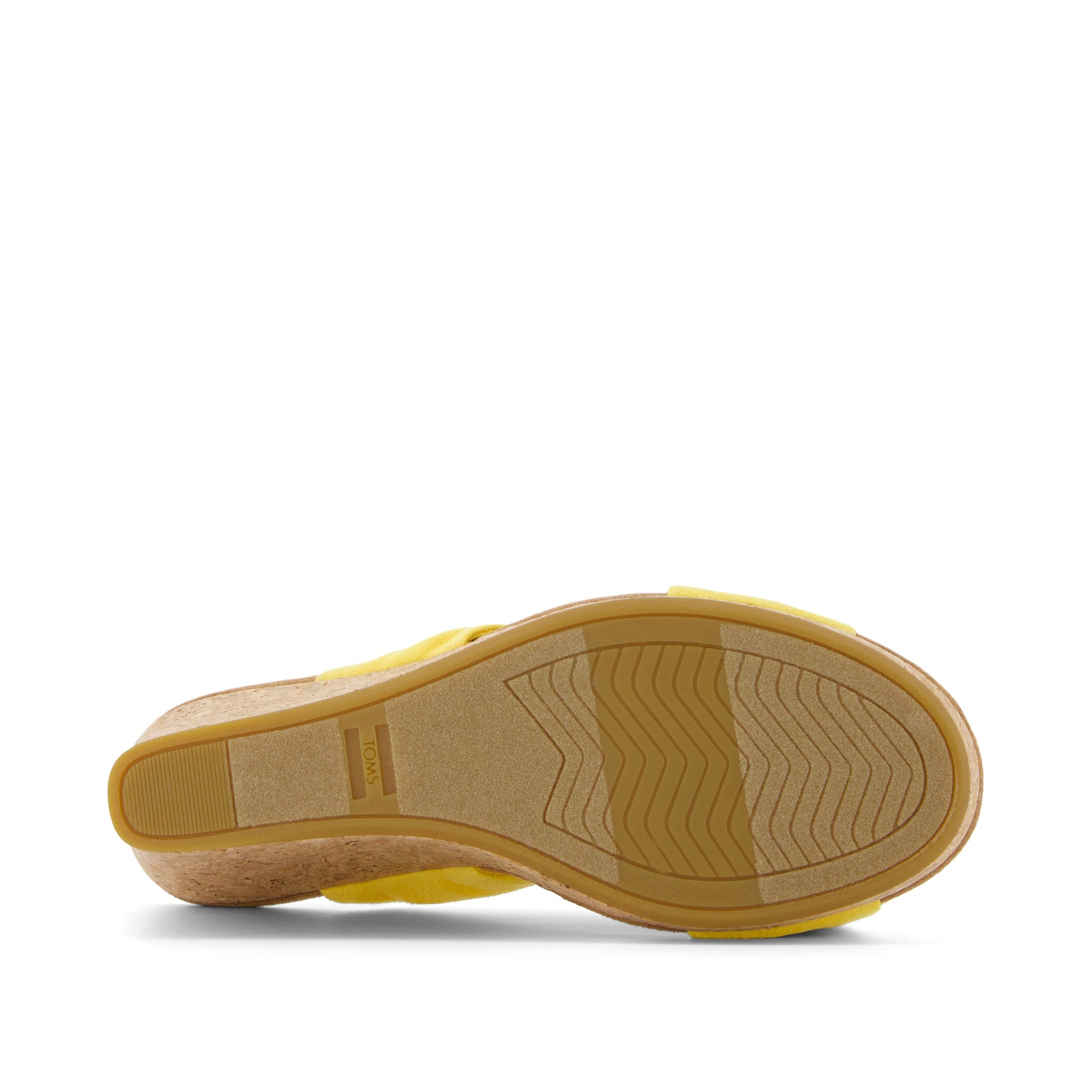 Serena Yellow Cork Wedge Sandal Bottom Sole View