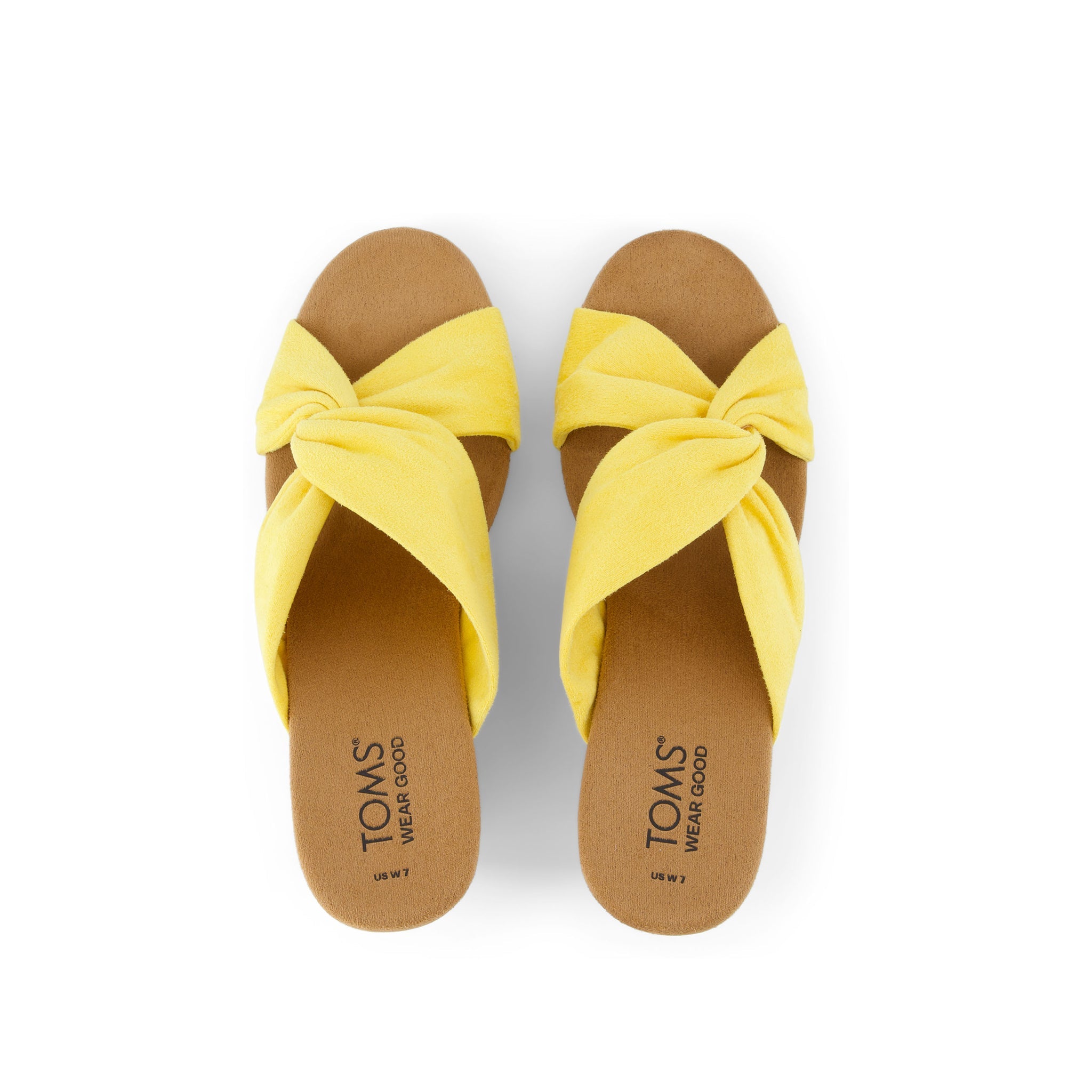 Serena Yellow Cork Wedge Sandal Top View