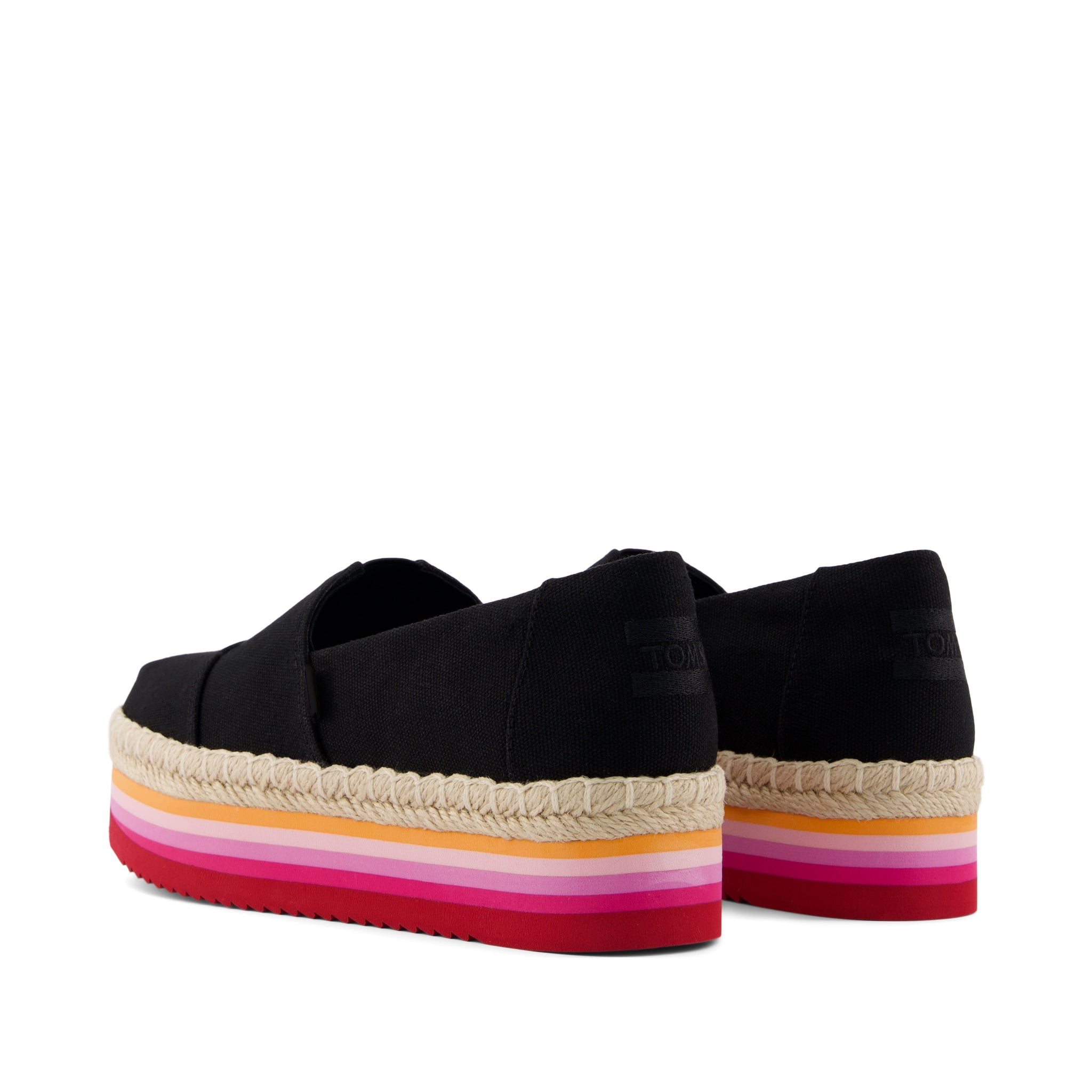 Alpargata Platform Rope High Black Espadrille Back View