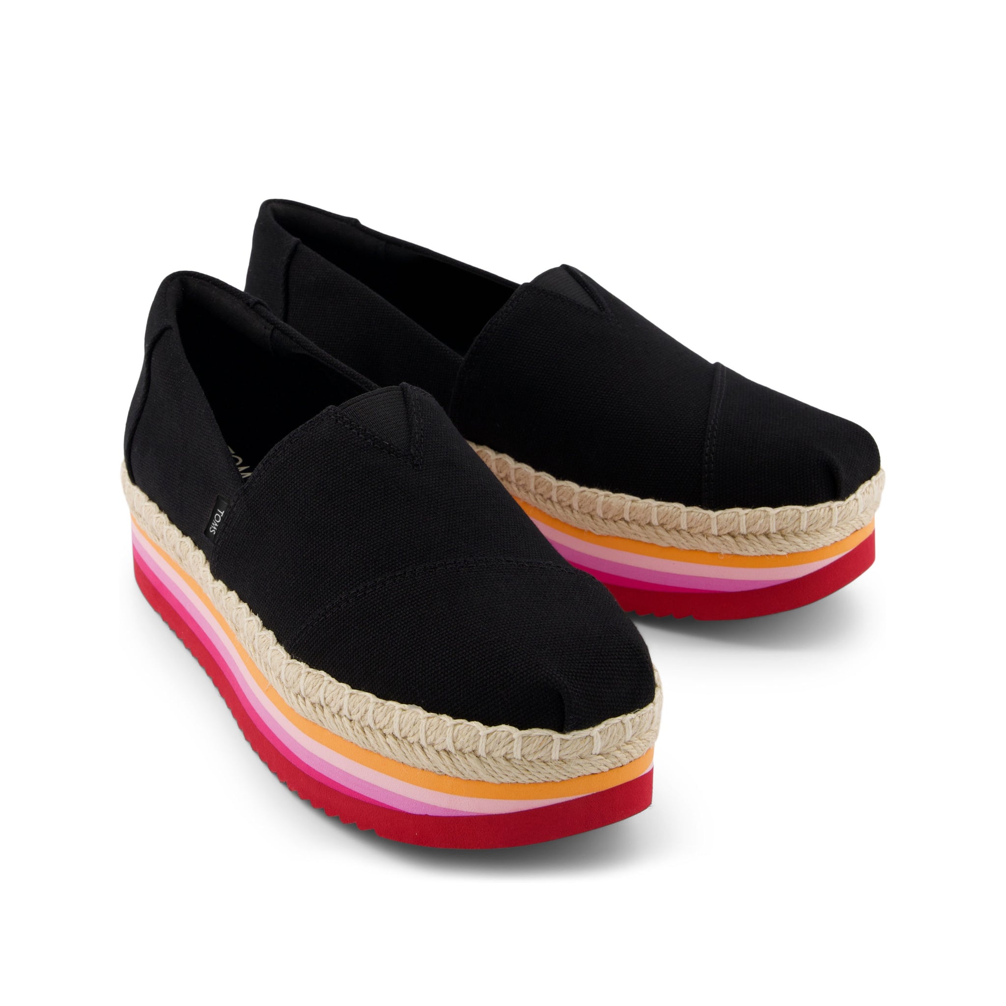 Alpargata Platform Rope High Black Espadrille Front View