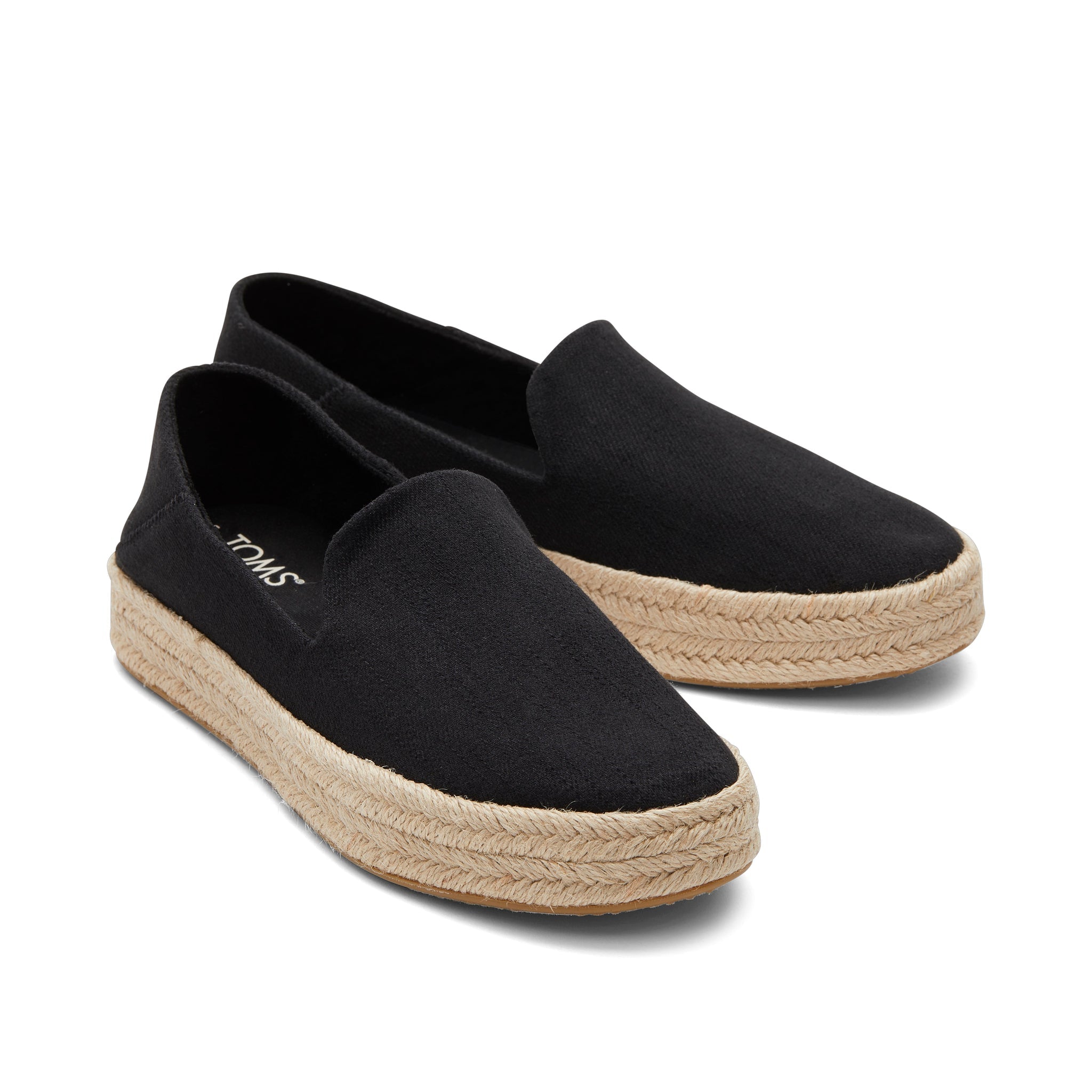 Carolina Black Twill Espadrille Front View