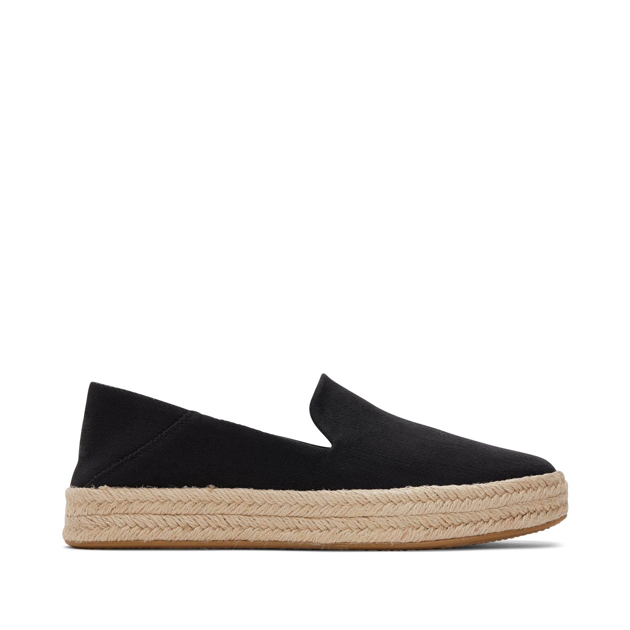 Carolina Black Twill Espadrille Side View