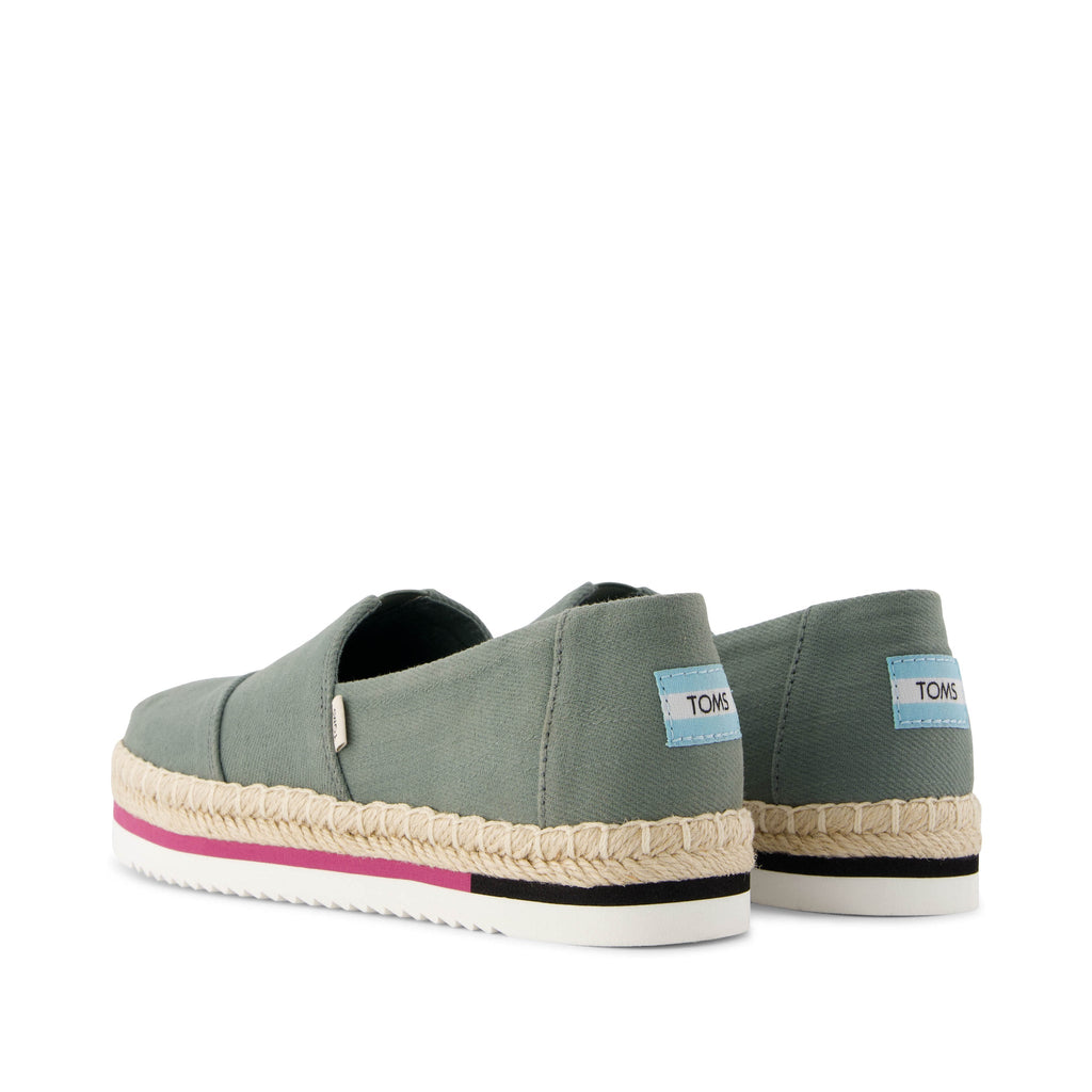 Alpargata Platform Rope Olive Espadrille Back View
