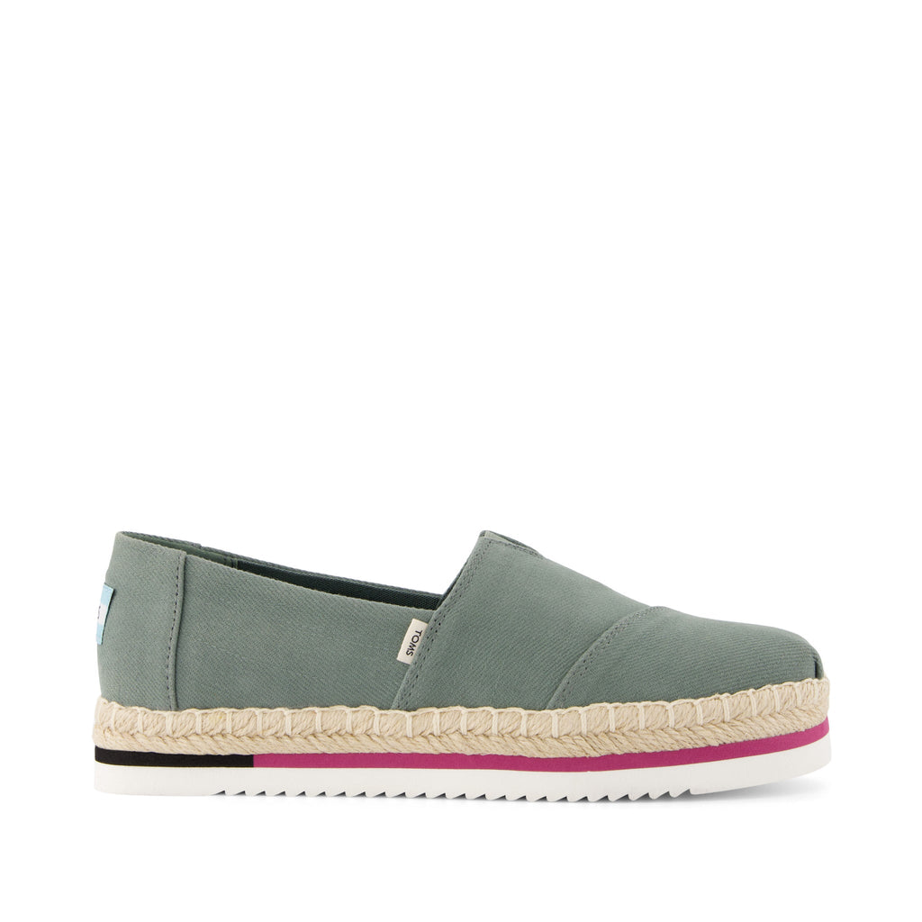 Alpargata Platform Rope Olive Espadrille Side View