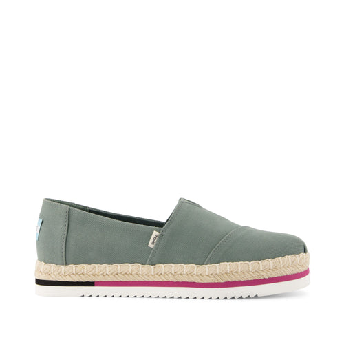 Alpargata Platform Rope Olive Espadrille Side View