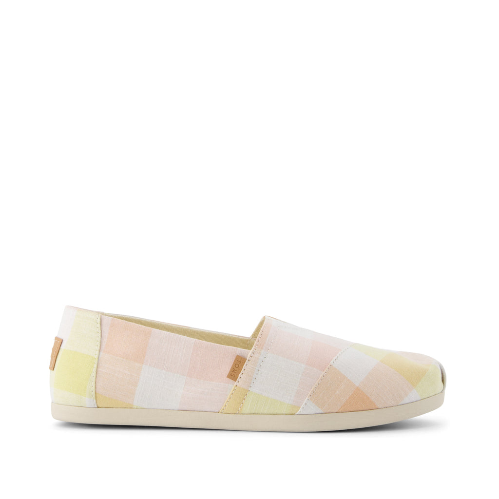 Alpargata Yellow Picnic Plaid Side View