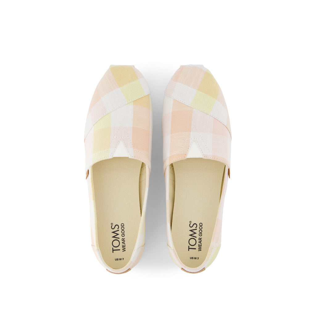 Alpargata Yellow Picnic Plaid Top View