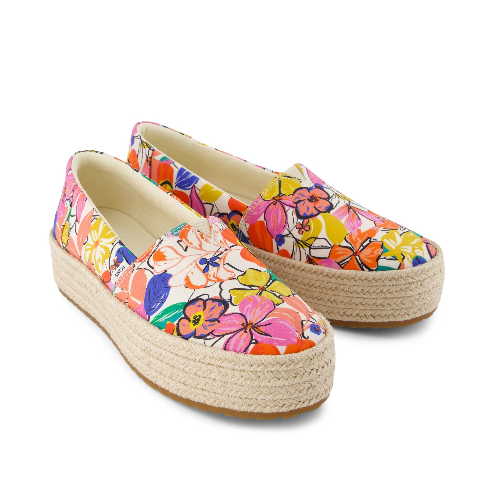 Valencia Painted Floral Platform Espadrille Front View