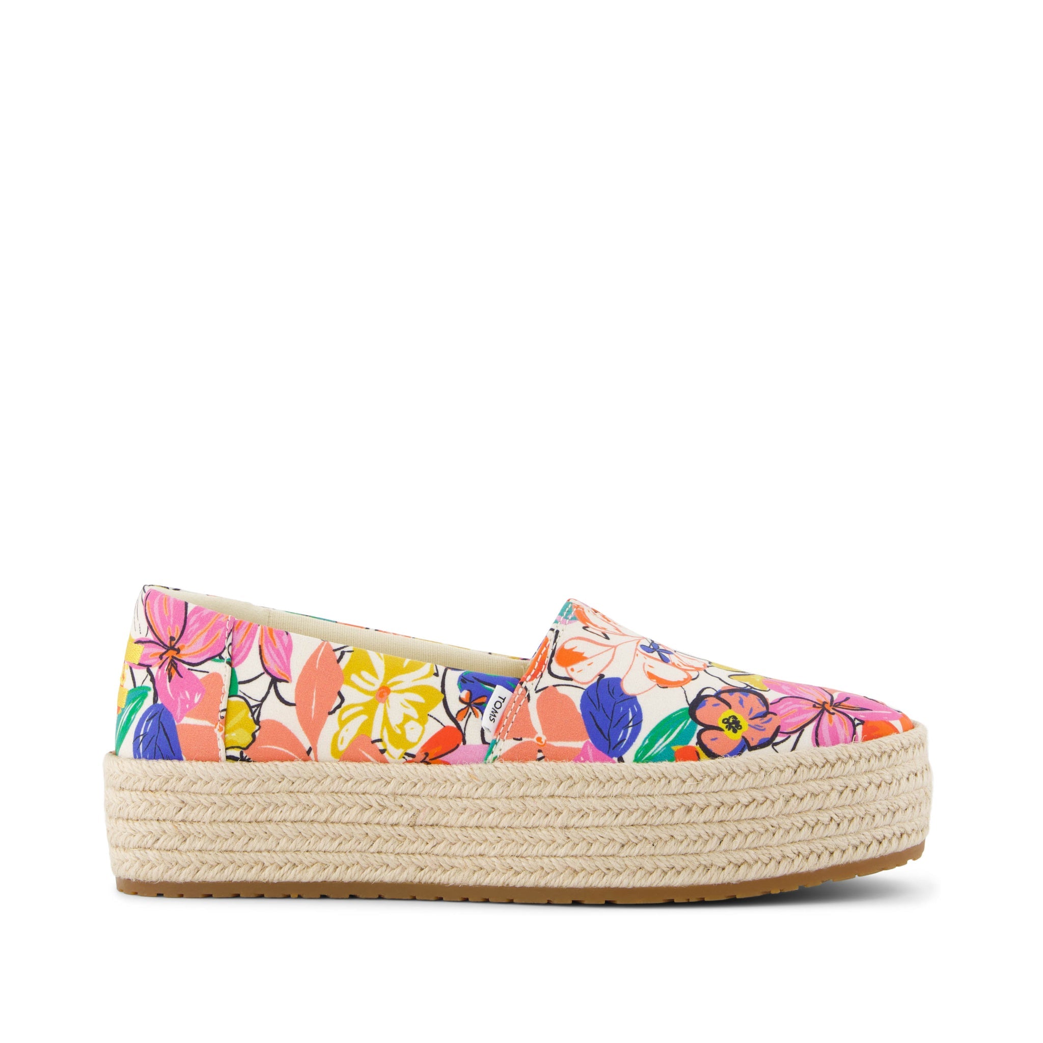 Valencia Painted Floral Platform Espadrille Side View