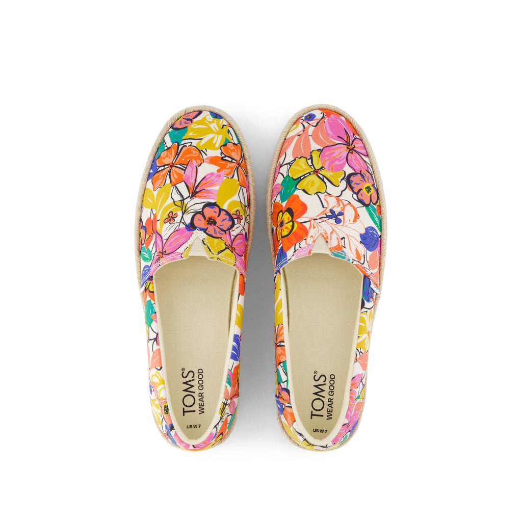 Valencia Painted Floral Platform Espadrille Top View