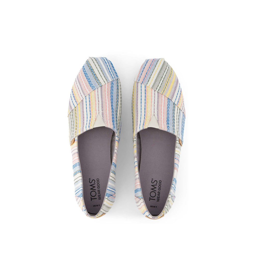 Alpargata Grey Stitched Stripes Top View