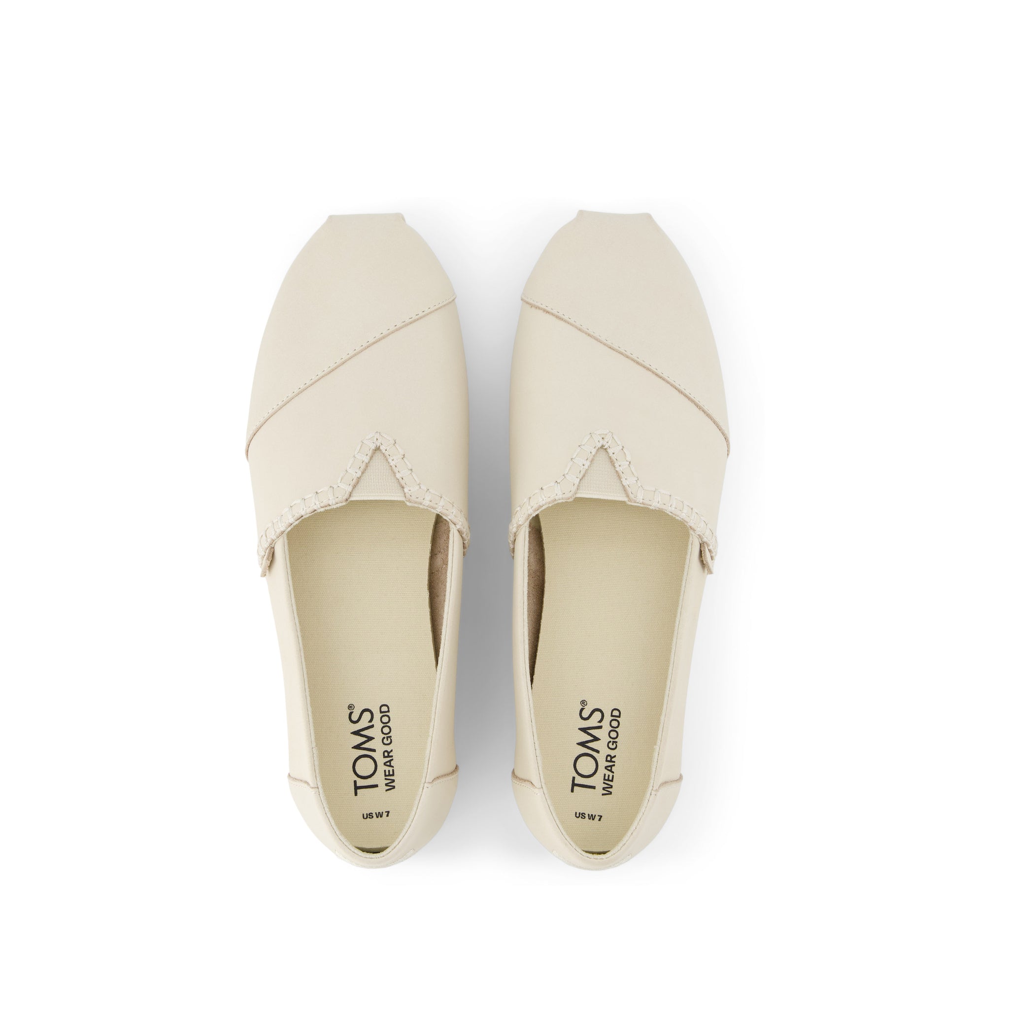 Alpargata Cream Leather Top View