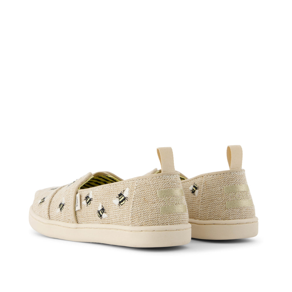 Youth Alpargata Embroidered Bees Kids Shoe Back View