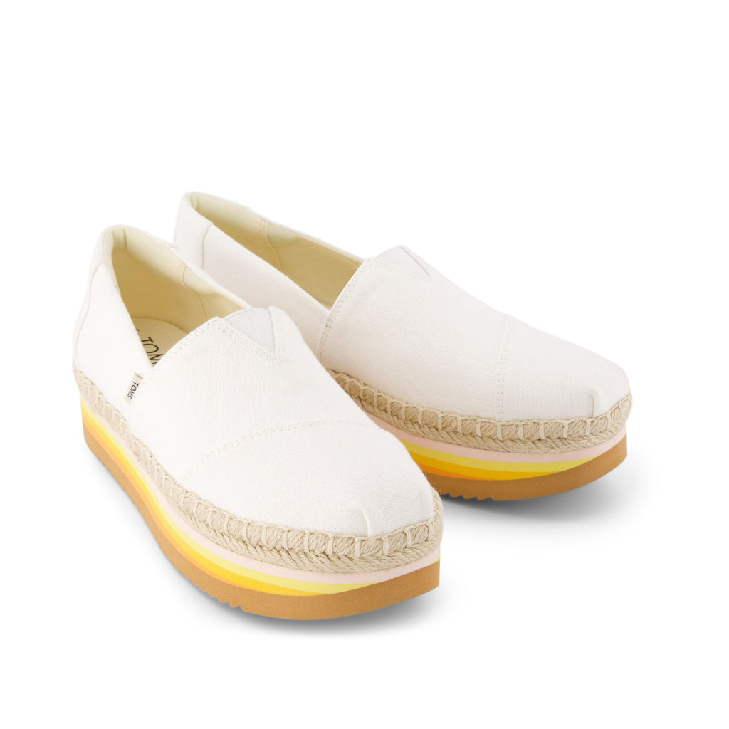 Alpargata Platform Rope High White Espadrille Front View