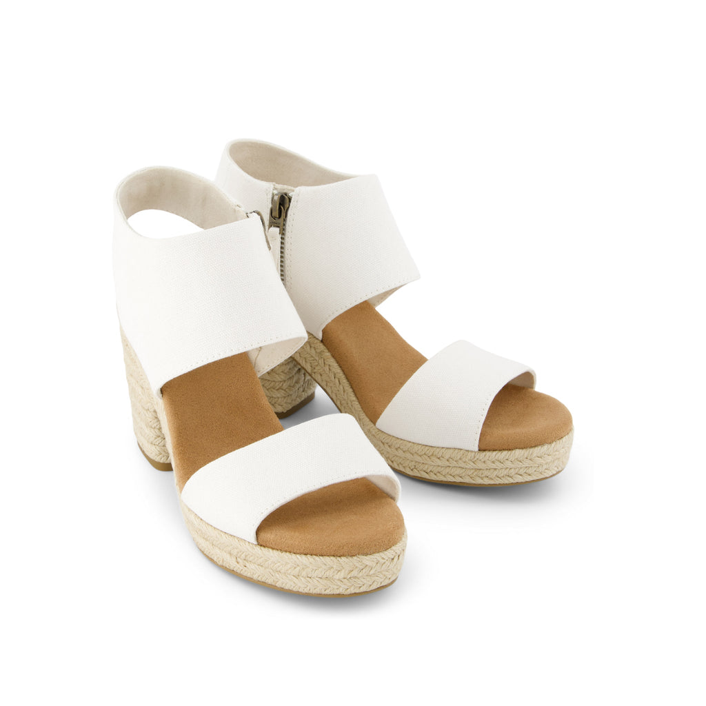 Majorca Rope White Canvas Platform Sandal Front View