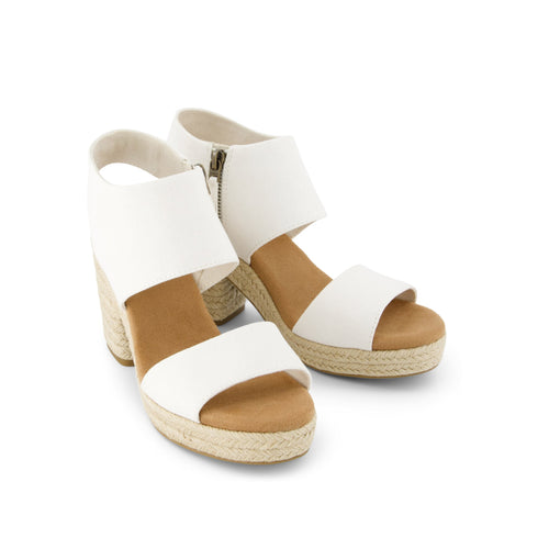 Majorca Rope White Canvas Platform Sandal Front View