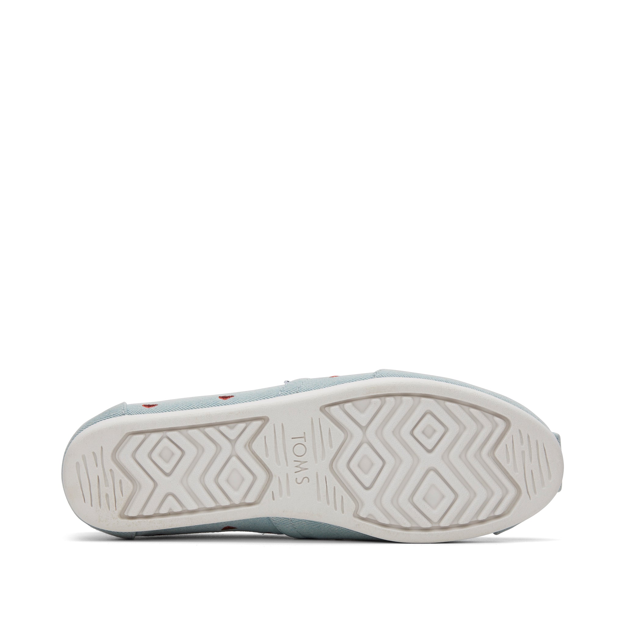 Alpargata Denim Embroidered Hearts Bottom Sole View