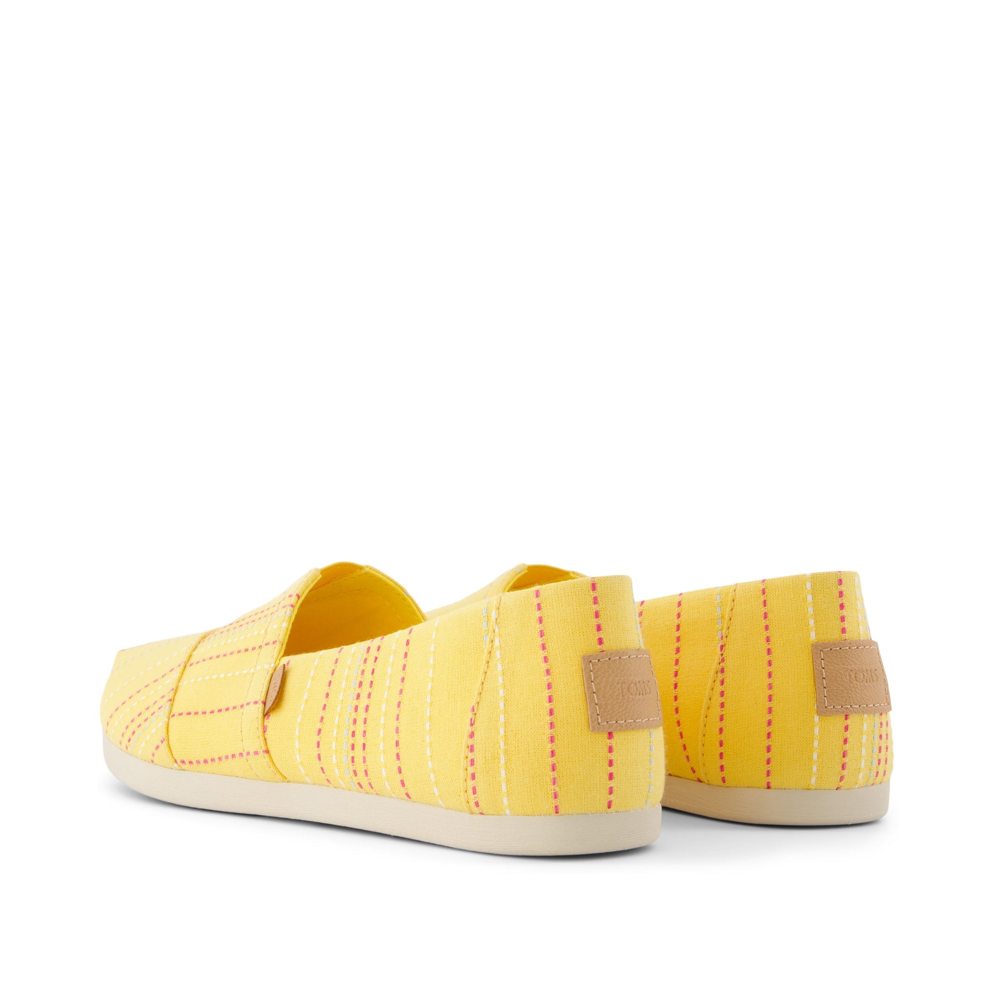 Alpargata Yellow Stitched Stripes Back View