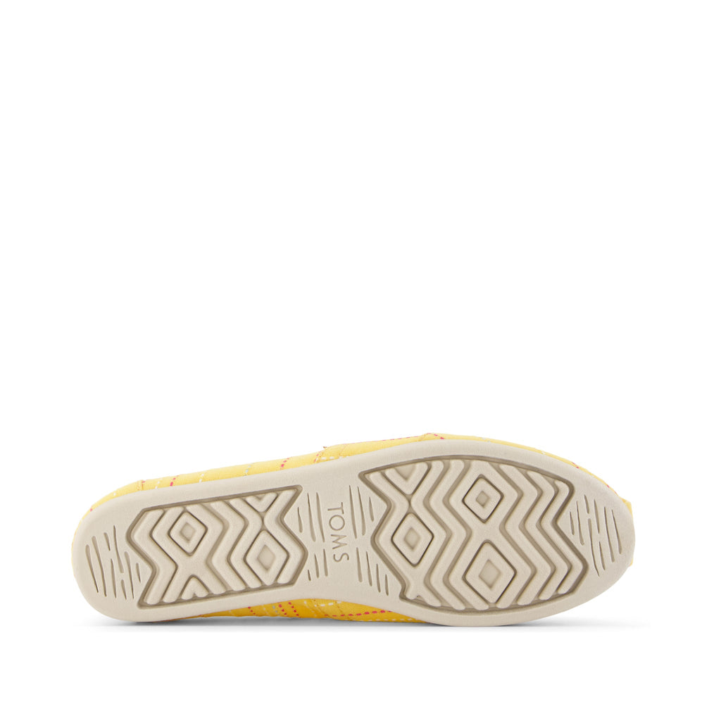 Alpargata Yellow Stitched Stripes Bottom Sole View